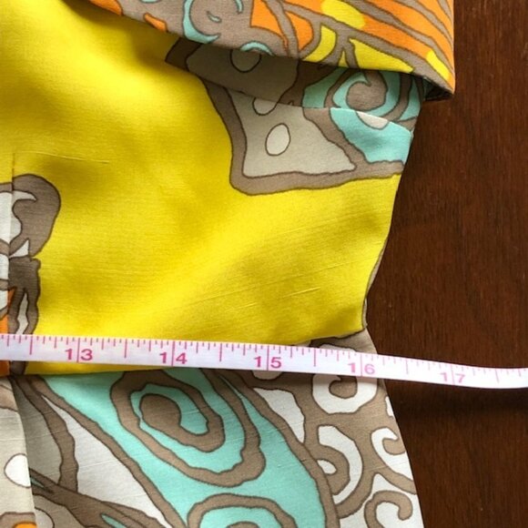 KATE SPADE Jana Silk Yellow Halter Rhinestone Metal Accent Top 8 - Picture 14 of 17